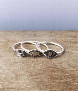 Set of three Eye rings