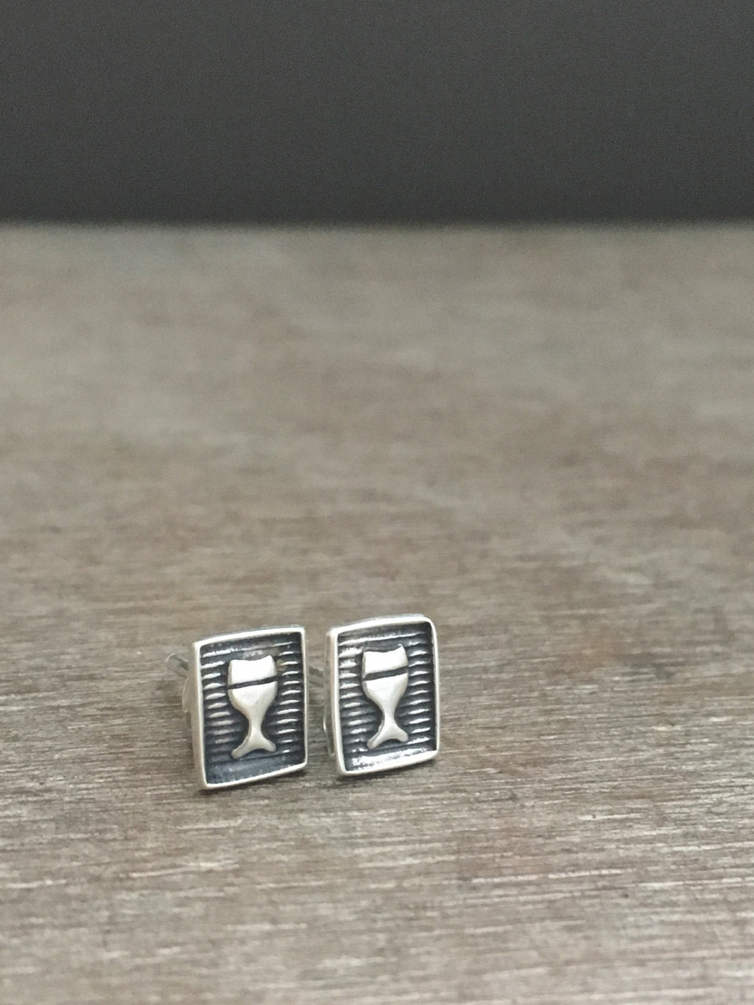 Sterling silver chalice studs