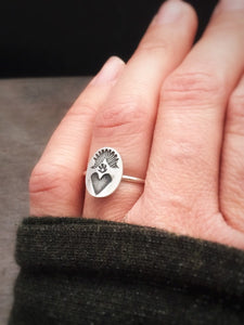 Delicate Sacred heart ring