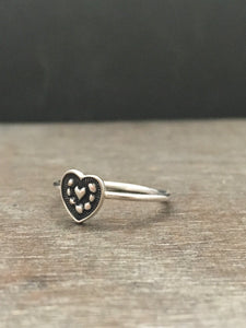 Ornate Silver heart ring