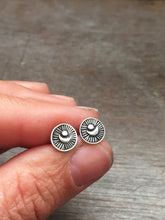 Load image into Gallery viewer, Sterling silver moon stud earrings
