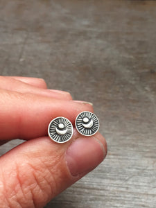Sterling silver moon stud earrings