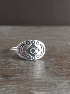 Elaborate Moon phases ring