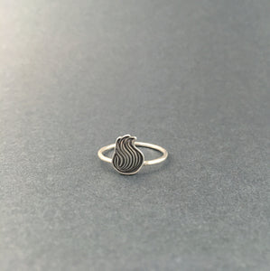 Flame sterling silver ring