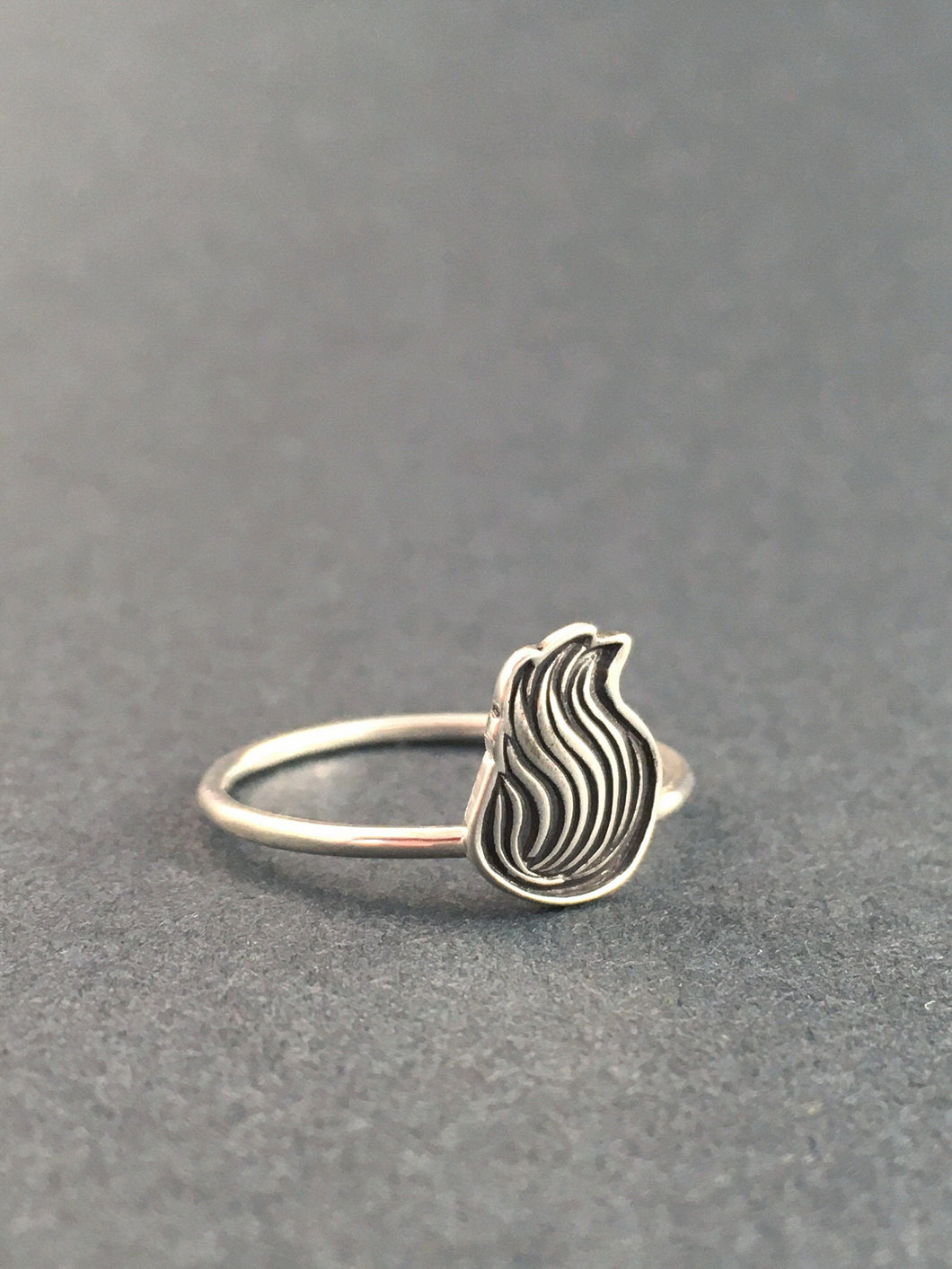 Flame sterling silver ring