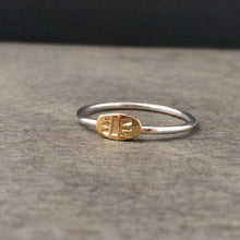 Load image into Gallery viewer, 22k solid gold and sterling silver stacking ring

