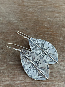 Medium Stamped silver earrings