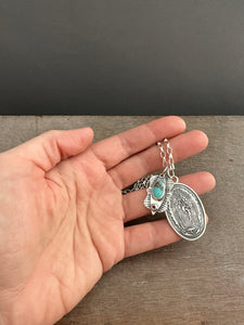 Our Lady of Guadalupe and turquoise charm set