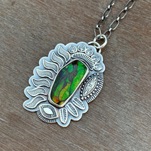 Load image into Gallery viewer, Ammolite dragon scale pendant

