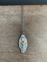 Load image into Gallery viewer, Owl pendant #4 - Hessonite Garnet and Amazonite
