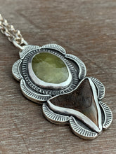 Load image into Gallery viewer, Sapphire and shark tooth medallion
