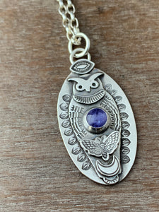 Owl pendant #4 - Tanzanite