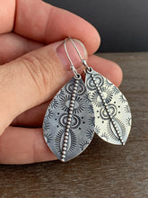 Load image into Gallery viewer, Medium Stamped silver earrings
