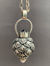 Load image into Gallery viewer, Vintage crystal and White Quartz dragon egg medallion

