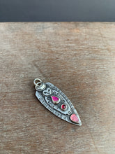 Load image into Gallery viewer, Owl pendant #4 Tourmaline, and garnets
