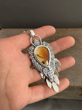 Load image into Gallery viewer, back of owl pendant by proxartist 
