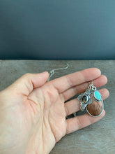 Load image into Gallery viewer, Turquoise and Dendritic Agate with Etched Copper charm
