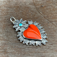 Load image into Gallery viewer, Roserita sacred heart pendant
