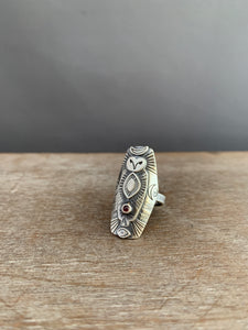 Size 8 owl ring