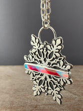 Load image into Gallery viewer, Candy Cane Snowflake Pendant #2
