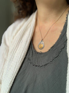 Small keum boo gold and silver pendant #3