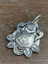 Load image into Gallery viewer, Sterling silver bear with antlers pendant
