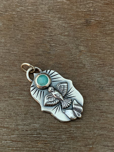Small dove with Amazonite pendant