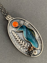 Load image into Gallery viewer, Harvest moon raven necklace
