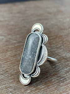 Pyrite in quartz with moon accents size 7