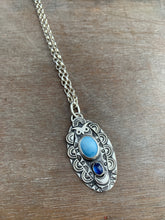 Load image into Gallery viewer, Lavender blue Kazakhstan turquoise owl pendant
