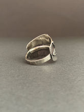 Load image into Gallery viewer, Medium Size 7.5 moon and feathers shield ring
