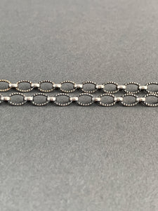 Add a chain to a necklace, Large sterling chain, textured patina'd oval large and small links