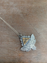 Load image into Gallery viewer, Moth Pendant with Sparkly Triangular Scapolite.
