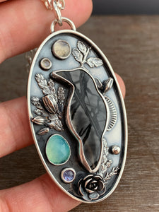Dark Forest Raven Necklace #2
