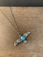 Load image into Gallery viewer, Bird pendant with Lavender turquoise
