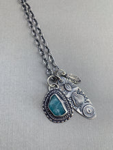 Load image into Gallery viewer, Sterling silver flame and apatite charms
