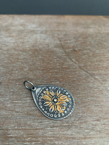 Small keum boo gold and silver pendant #2