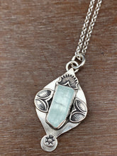 Load image into Gallery viewer, Aquamarine “ice” crystal charm pendant
