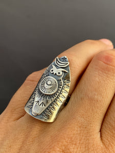 Size 7 owl ring