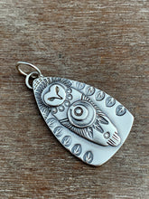 Load image into Gallery viewer, Sterling silver Owl crescent moon pendant
