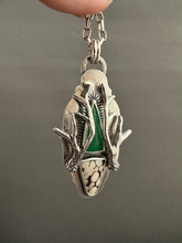 Load image into Gallery viewer, Peanut wood and chrysoprase antler medallion
