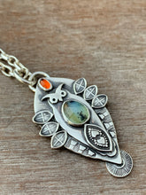 Load image into Gallery viewer, Owl pendant #3 - Peruvian Opal and Citrine
