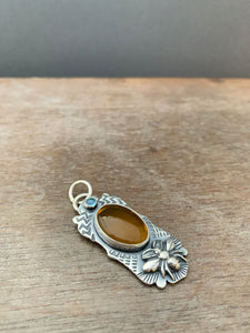 Small honey opal bee pendant