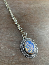 Load image into Gallery viewer, Opalite glass double moon pendant
