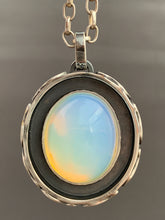 Load image into Gallery viewer, Opalite glass fish parable pendant
