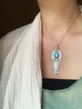 Load image into Gallery viewer, Egyptian turquoise and rainbow moonstone pendant
