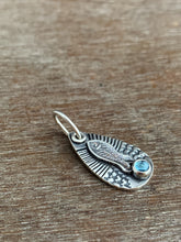 Load image into Gallery viewer, Blue topaz fish charm
