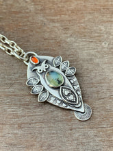 Load image into Gallery viewer, Owl pendant #3 - Peruvian Opal and Citrine
