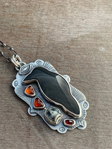“Quoth the raven never more” pendant