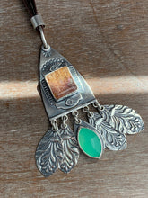 Load image into Gallery viewer, Cacoxenite and Chrysoprase Jingly Necklace
